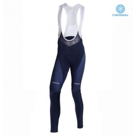 Tenue Cycliste Manches Longues et Collant à Bretelles 2019 Movistar Team Hiver Thermal Fleece N001
